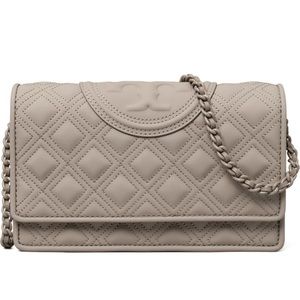 Tory Burch Fleming matte wallet on a chain